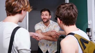 tattoo threesome from Next Door Male